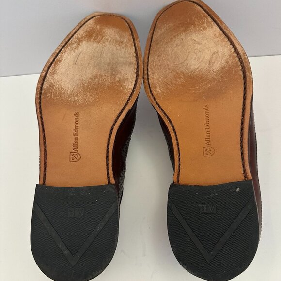 Allen Edmonds Liden Chili Weave Brown Shoes Size 9.5D Model 1994 main image 9